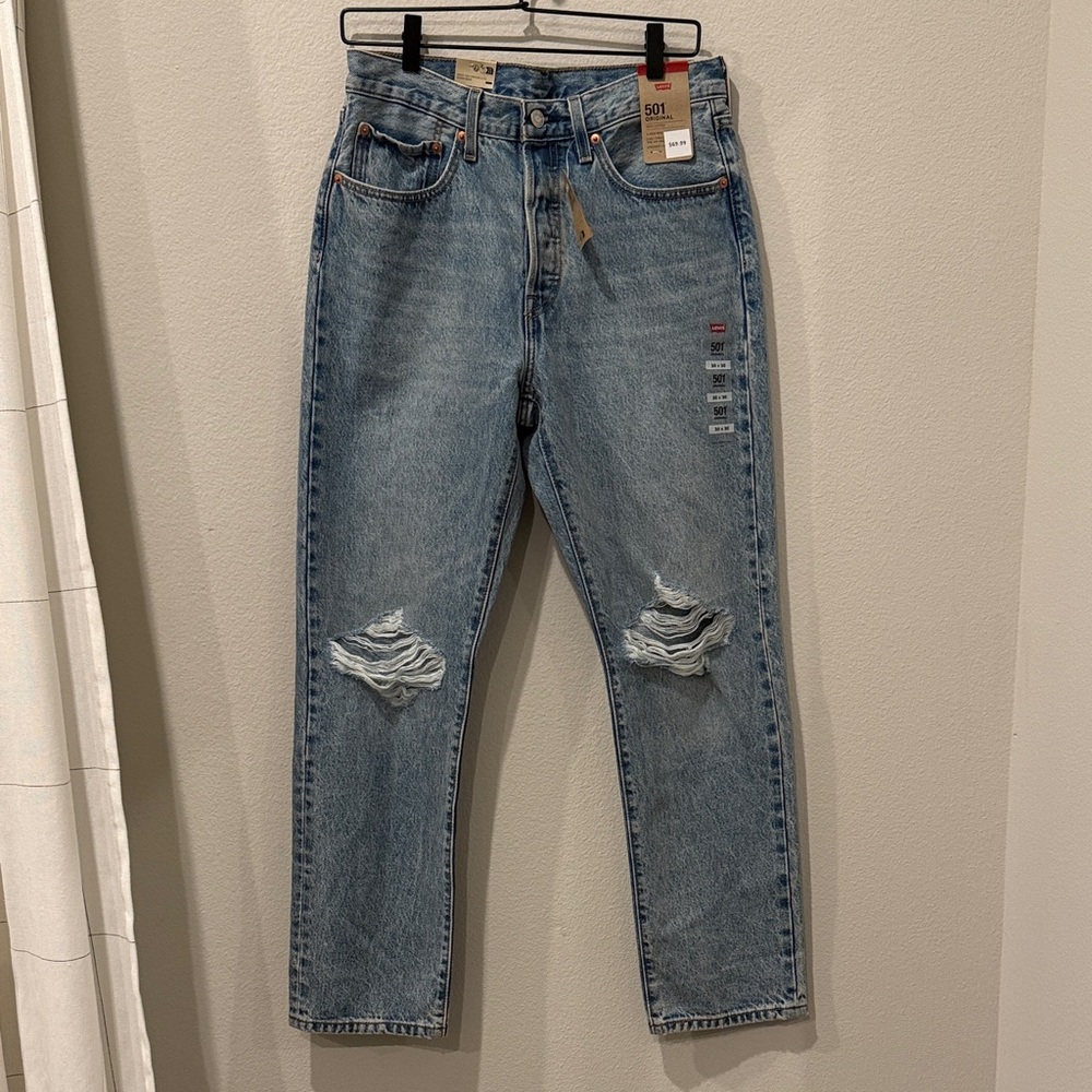 Levi's Distressed‎ Light Blue Jeans 501 Originals NWT size 30x30